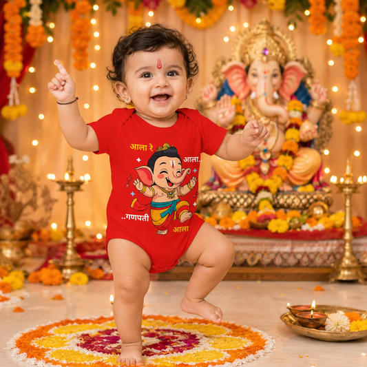 Aala Re Aala, Ganpati Aala_ Red Onesie