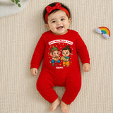 Little Miss Modak Lover with customised name_ Full Red Romper