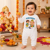 Little Modak Lover with customised name_ Full White Romper