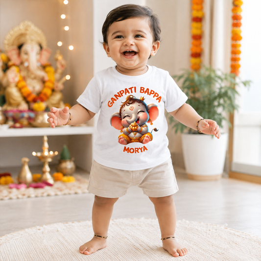 Ganpati bappa Morya_ White tee
