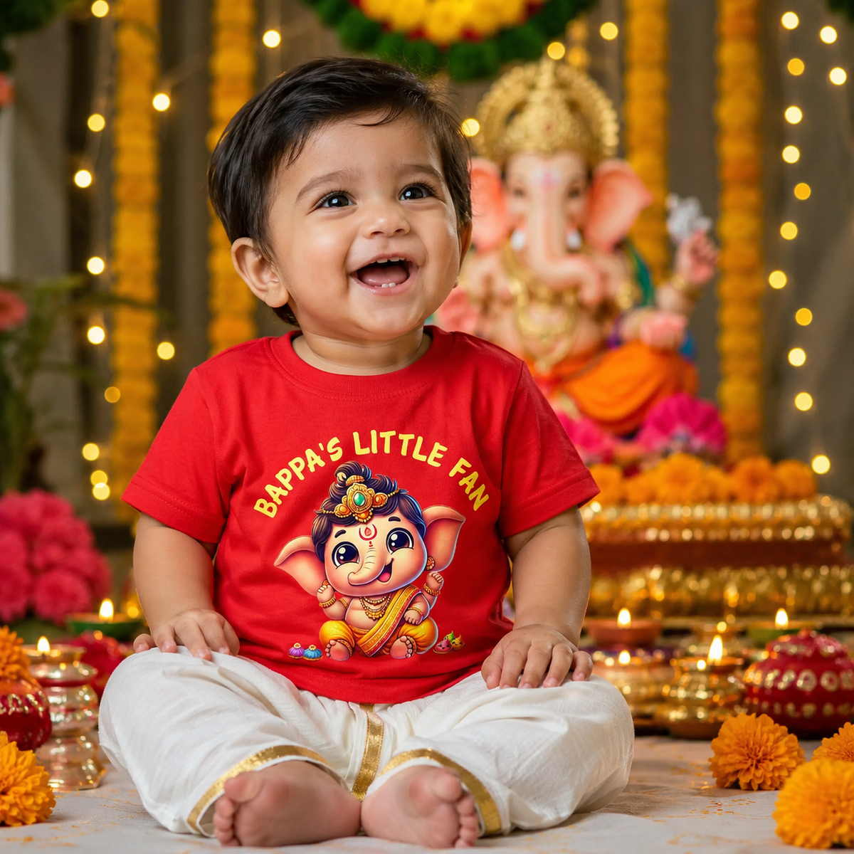 Bappa's little fan red T Shirt