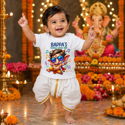 Bappa's Cutest Little Fan white T Shirt