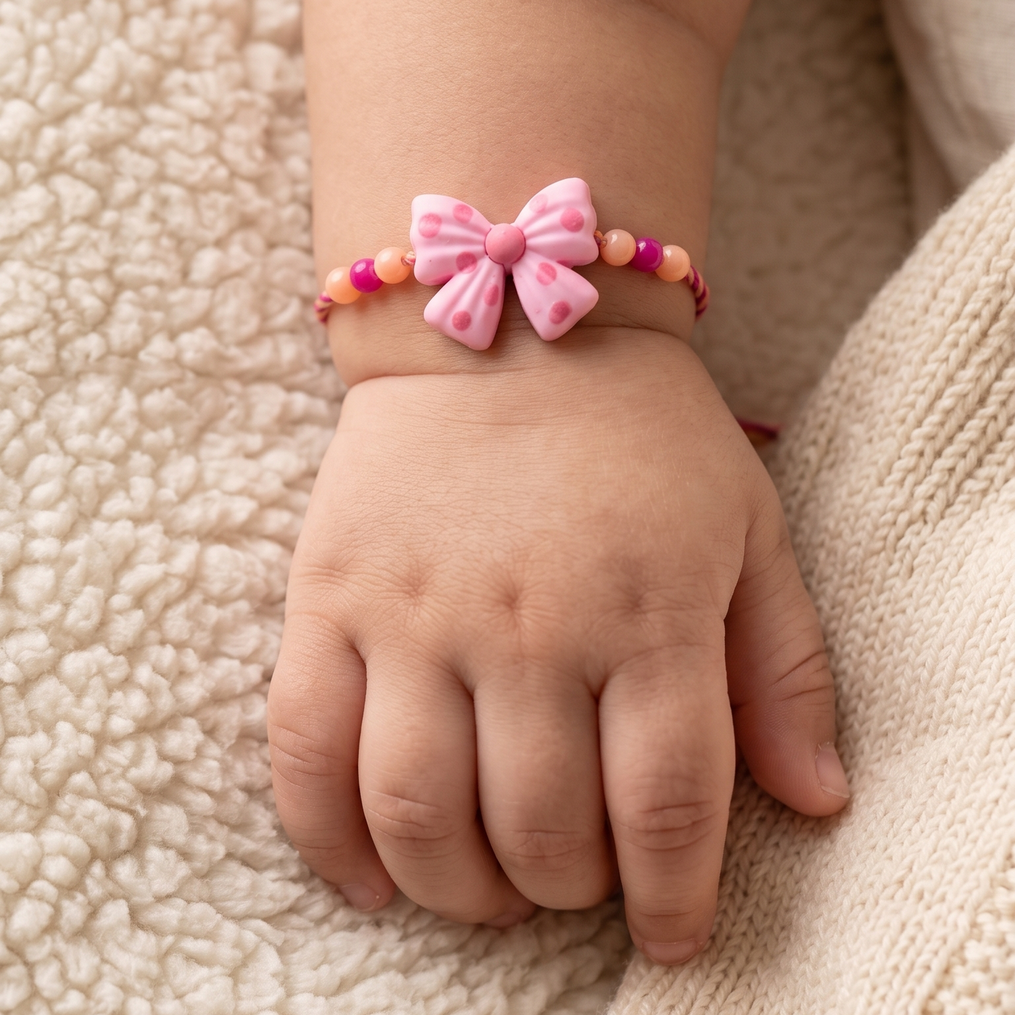 Pink Bow Bracelet Rakhi