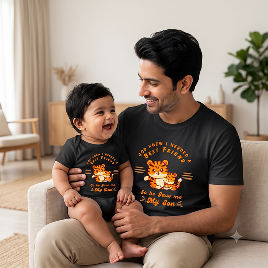 New Born & Baby Clothing | Best Friend Twinning set Black Combo | Soft T-shirt