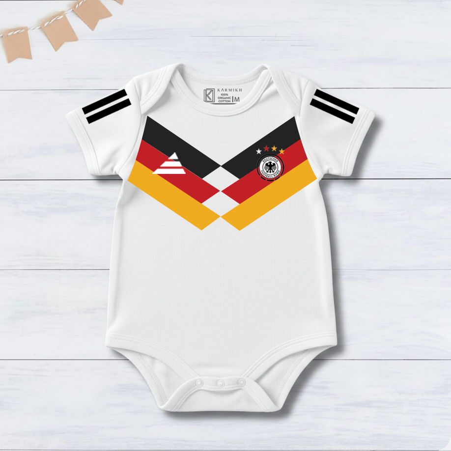 New Born & Baby clothing | Germany Football Fan Baby Romper with Customized Baby Name Printed | Soft Cotton