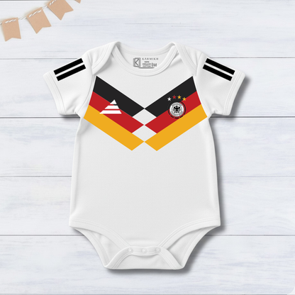 New Born & Baby clothing | Germany Football Fan Baby Romper with Customized Baby Name Printed | Soft Cotton