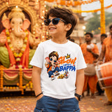 Glow With Bappa Kids T-Shirt | Ganpati Design White T-Shirt