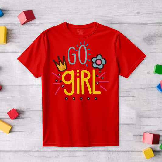 Go Girl Kids Printed T-shirt - Red