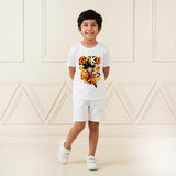 Goku Inspired Printed Kids' White T-Shirt