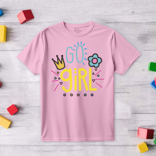 Go Girl Kids Printed T-shirt - Pink