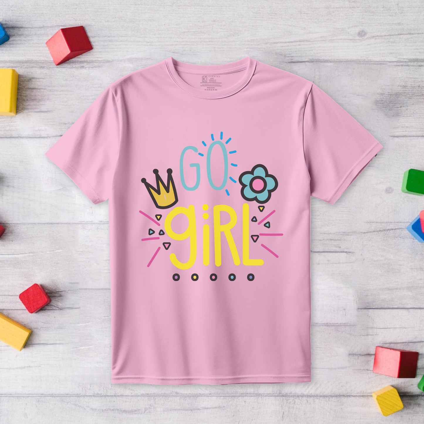 Go Girl Kids Printed T-shirt - Pink