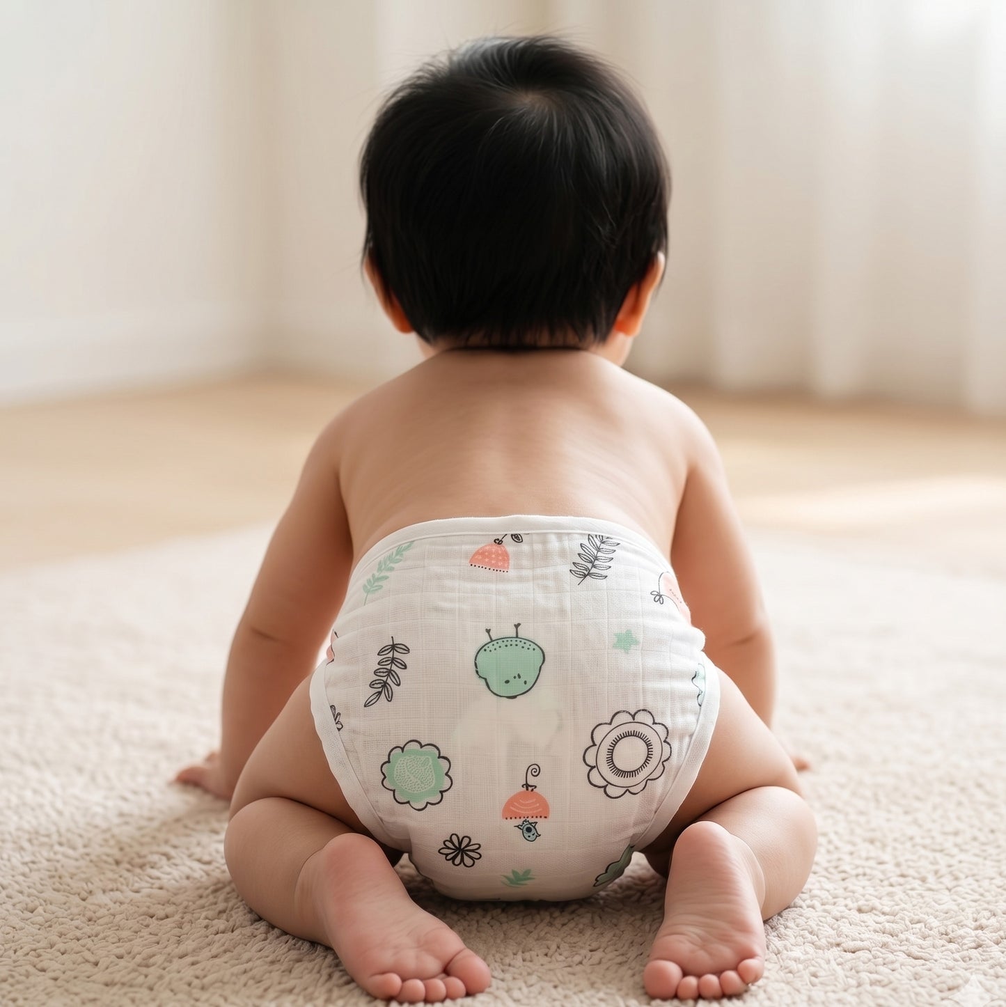 New Born & Baby Clothing | Muslin Baby Bottom Wear Dress (0-3 Months) Combo1 Cute Print | Soft Cotton