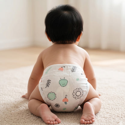 New Born & Baby Clothing | Muslin Baby Bottom Wear Dress (0-3 Months) Combo1 Cute Print | Soft Cotton