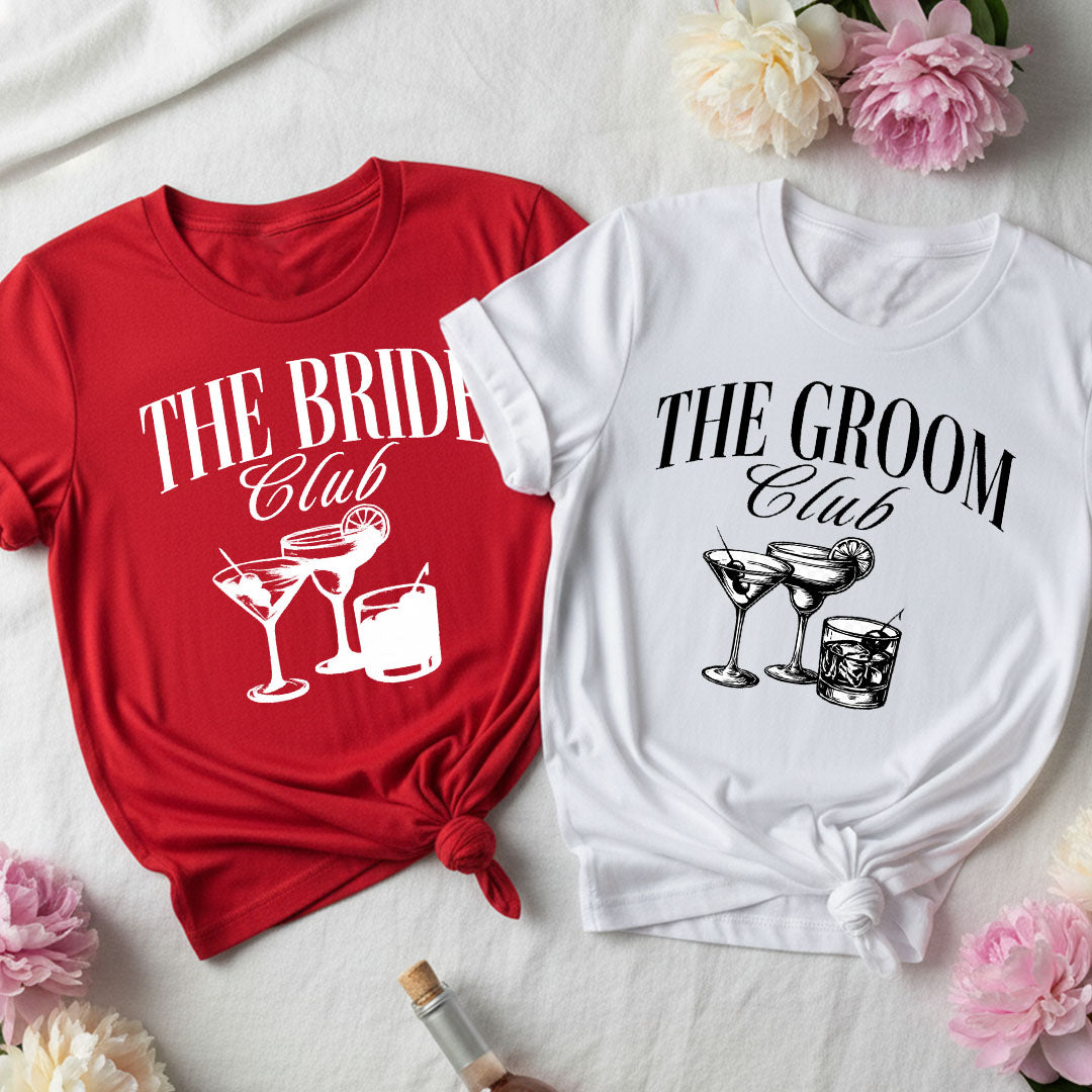 The Brid Club & The Groom Club white & Red T-shirt