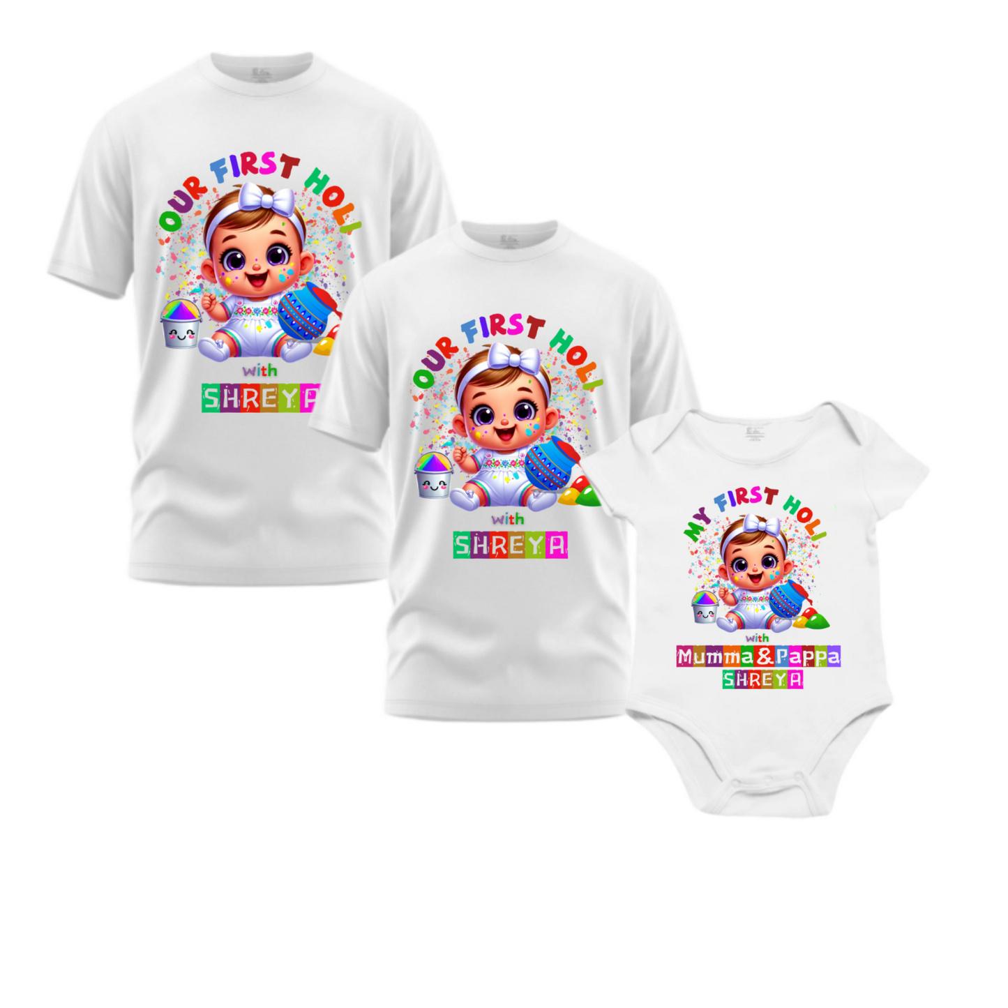 Customized Holi Family t-shirt Set