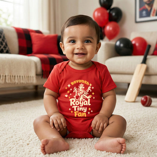 New Born & Baby Clothing | Royal Tiny Fan With Customized Baby Name Dress | Soft Cotton