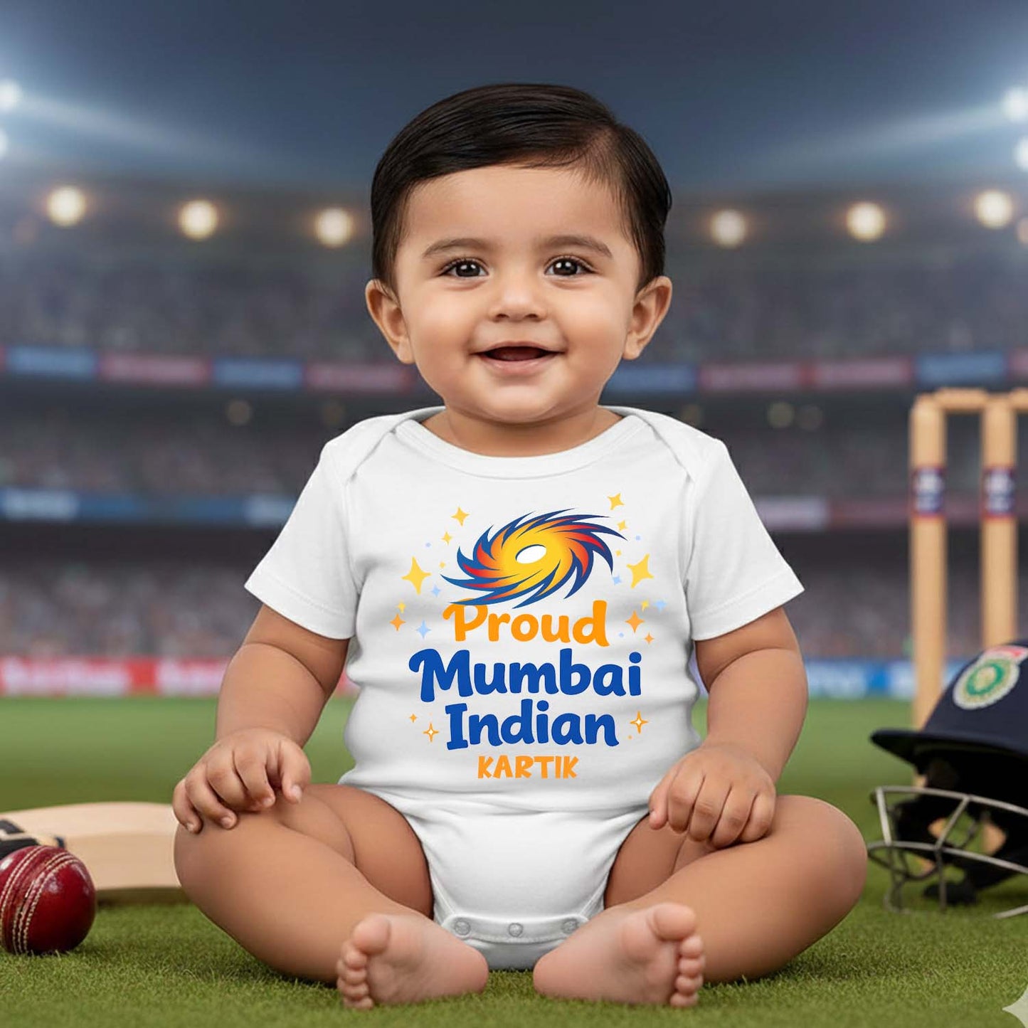 New Born & Baby Clothing | Proud Mumbai Indian With Customized Baby Name | Soft Cotton