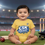 New Born & Baby Clothing | Baby’s CSK Forever With Customized Baby Name Yellow Bodysuit | Soft Cotton