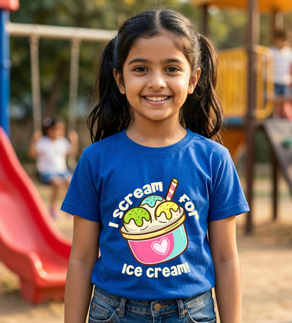 I Scream For Ice Cream Printed Kid's T-Shirt