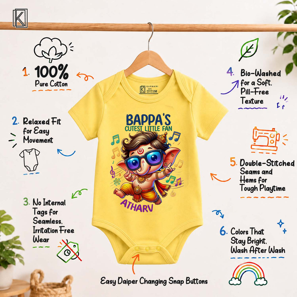 Bappa's Cutest Little Fan With Name