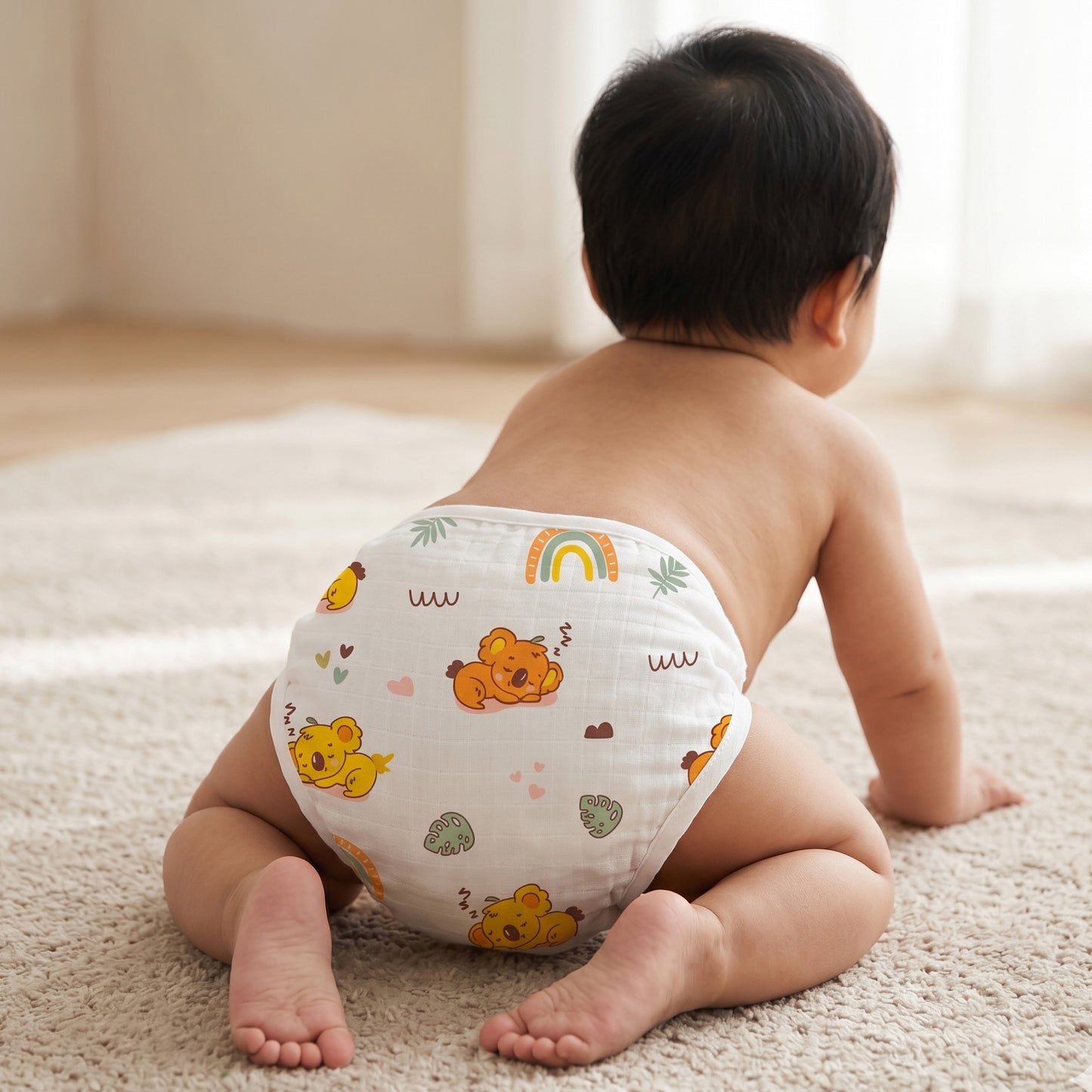 New Born & Baby Clothing | Muslin Baby Bottom Wear Dress (0-3 Months) Combo1 Cute Print | Soft Cotton