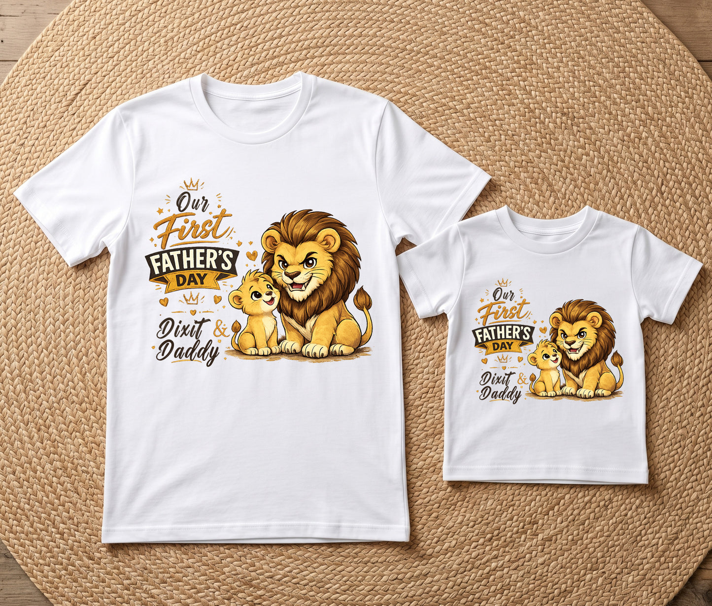 New Born & Baby Clothing | Our First Father's Day Father & Son Twinning White T-shirt Sets | Soft T-shirt