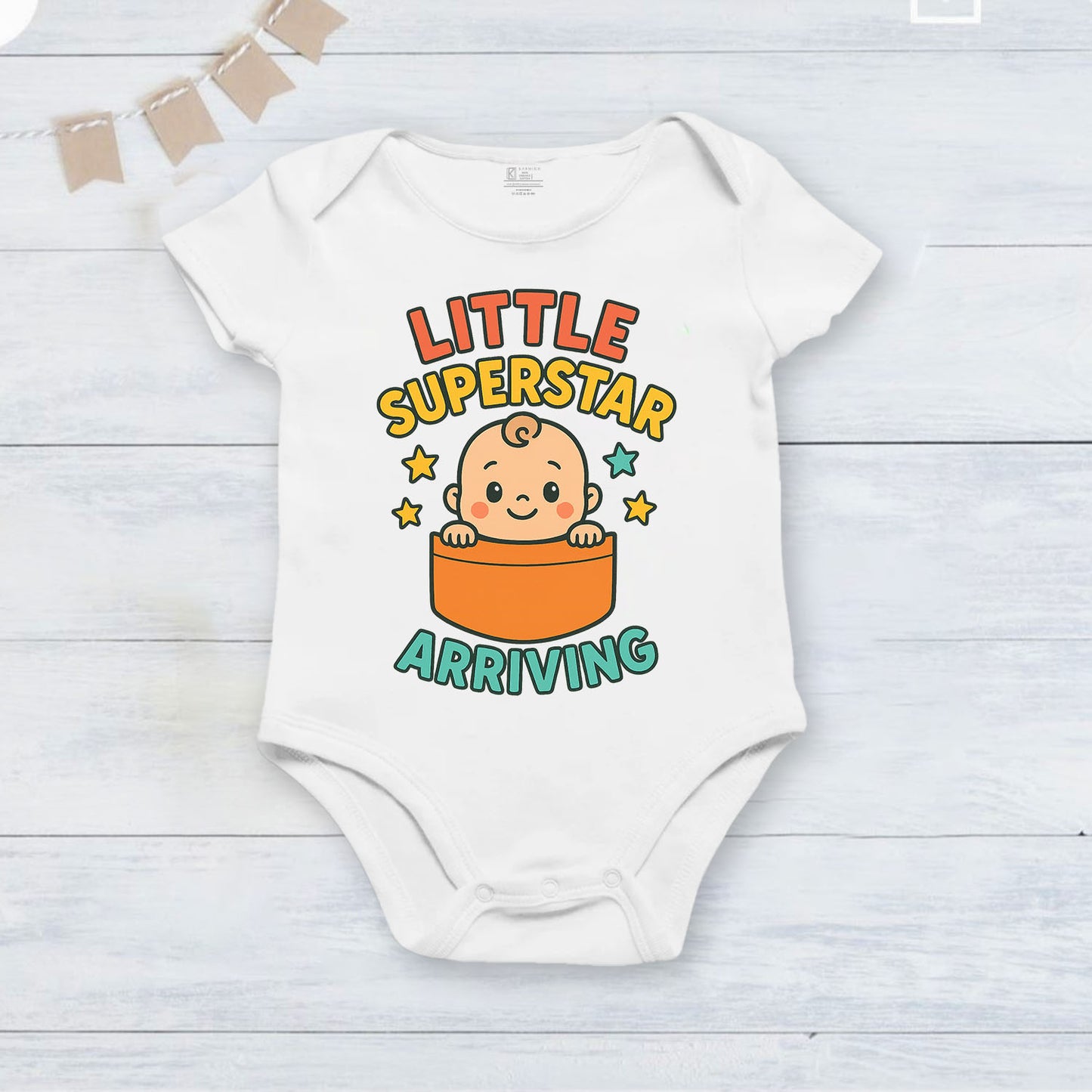 Little Super Star Arriving  _ White Onesie
