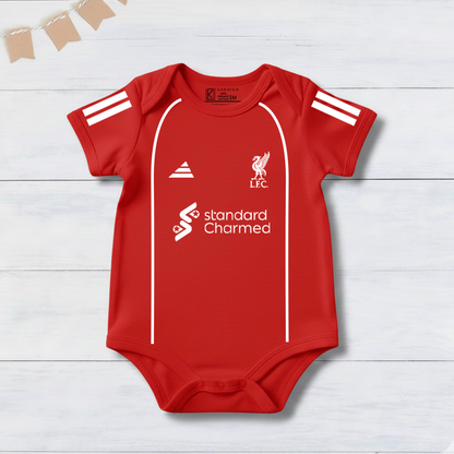 New Born & Baby clothing | Red Football Jersey Inspired Inspired Photoshoot Outfit for Baby with Customized Baby Name Printed | Soft Cotton