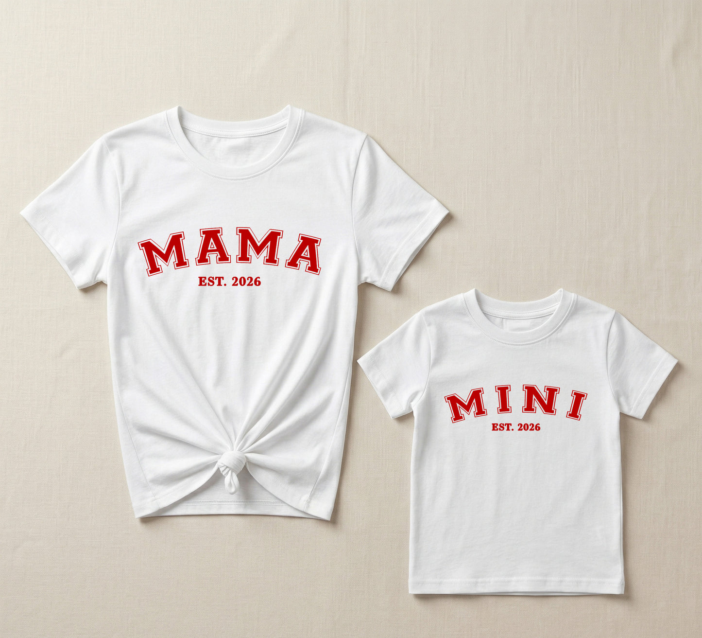 Mama & Mini White T-shirt Combo