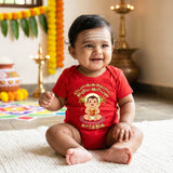 Personalized baby bodysuite for first Pongal made with soft cotton
