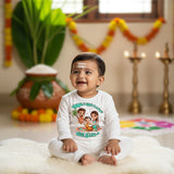 Personalized baby romper for first Pongal made with soft cotton so ft Romper for pongal