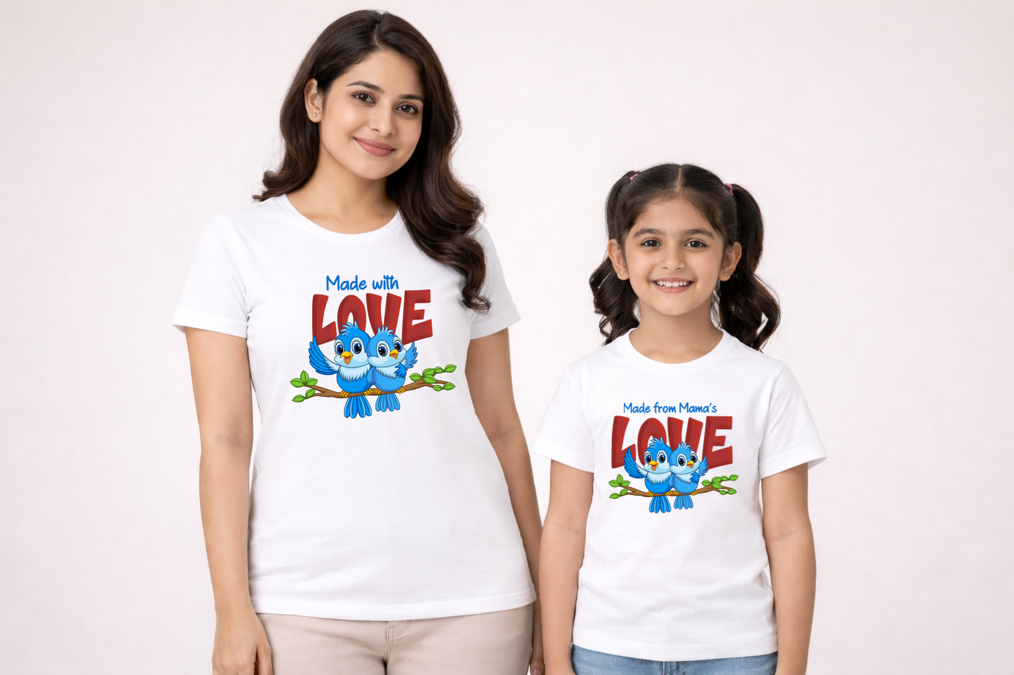 Made With Love & Made With Mamm's Love White T-shirt Combo