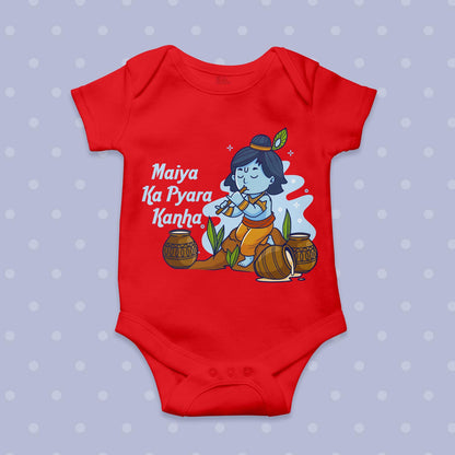 Maiya ka pyara kanha_ Red Onesie
