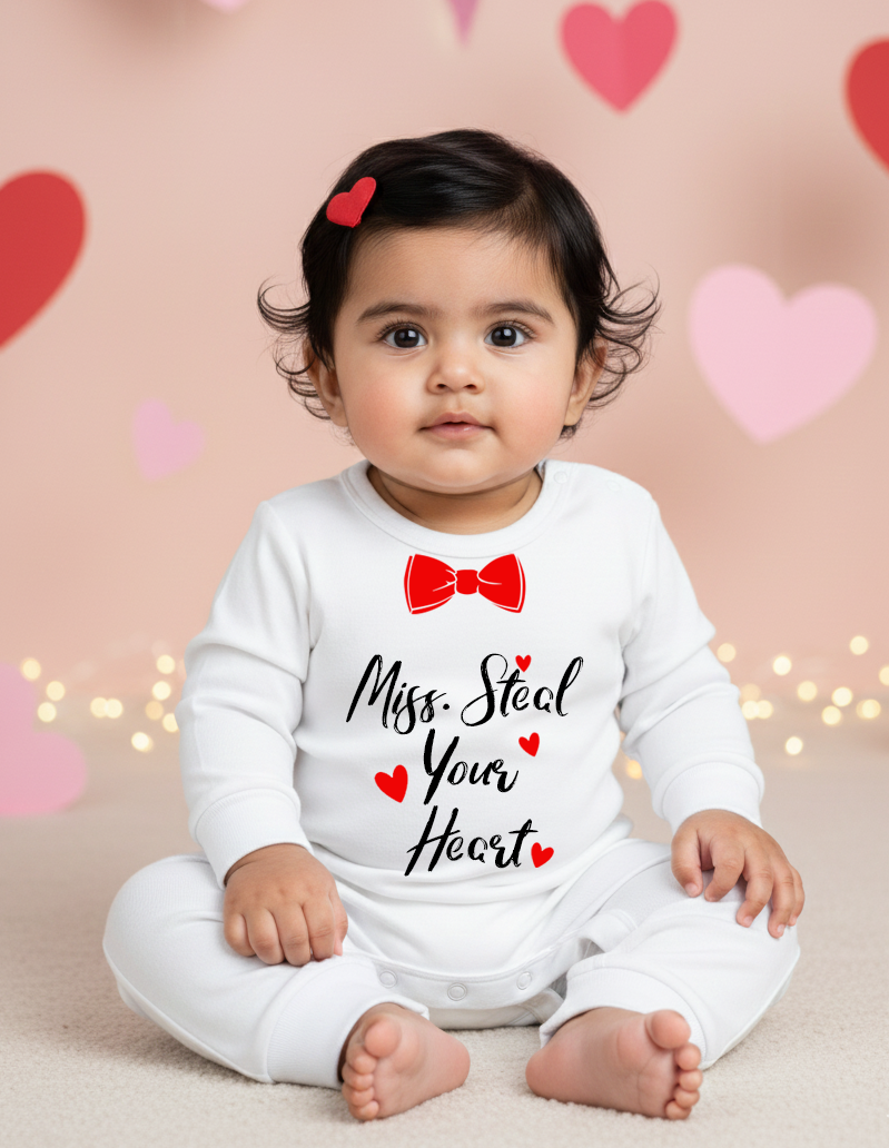 New Born & Baby Clothing | Baby’s First Valentine Outfit – Miss. Steal Your Heart   | Soft Cotton