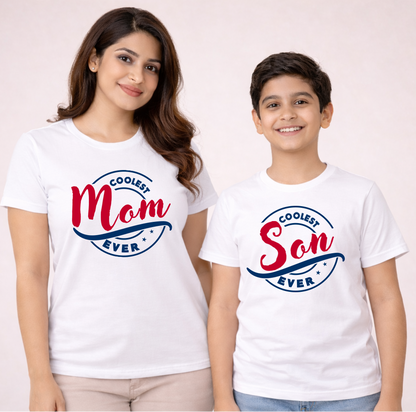 New Born & Baby Clothing | Coolest Mom Ever Coolest Son Ever | Soft Cotton Combo T-shirt