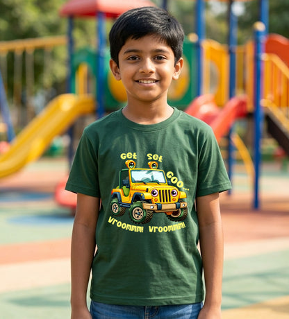 Get Set Goo Vroomm Vrommmm ! Printed Kid's T-Shirt