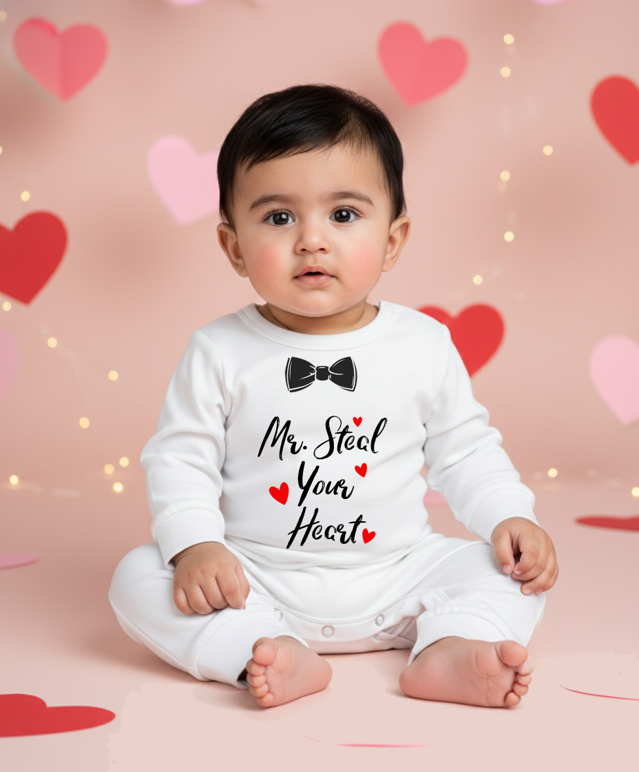 New Born & Baby Clothing | Baby’s First Valentine Outfit – Mr. Steal Your Heart   | Soft Cotton