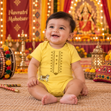 Traditional Yellow Ethnic Print Baby Bodysuit