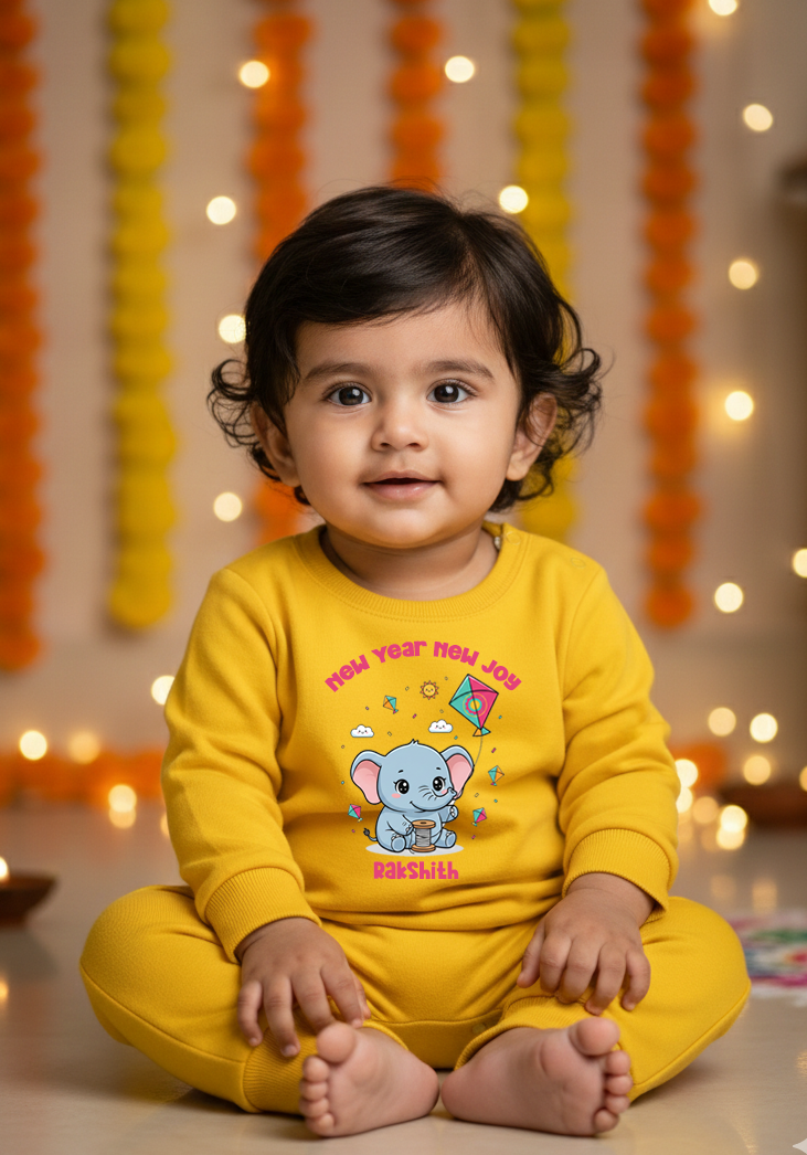 baby yellow romper first sankanthri
