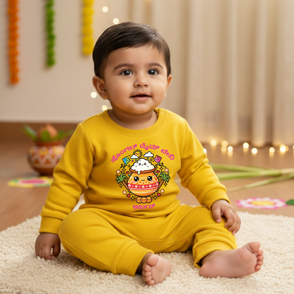 baby first Sankranti dress cotton romper