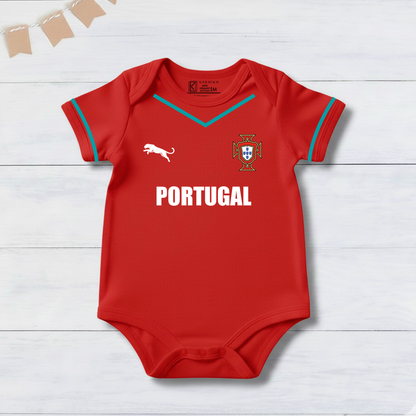 New Born & Baby clothing | Little Portugal Champion Romper with Customized Baby Name Printed | Soft Cotton