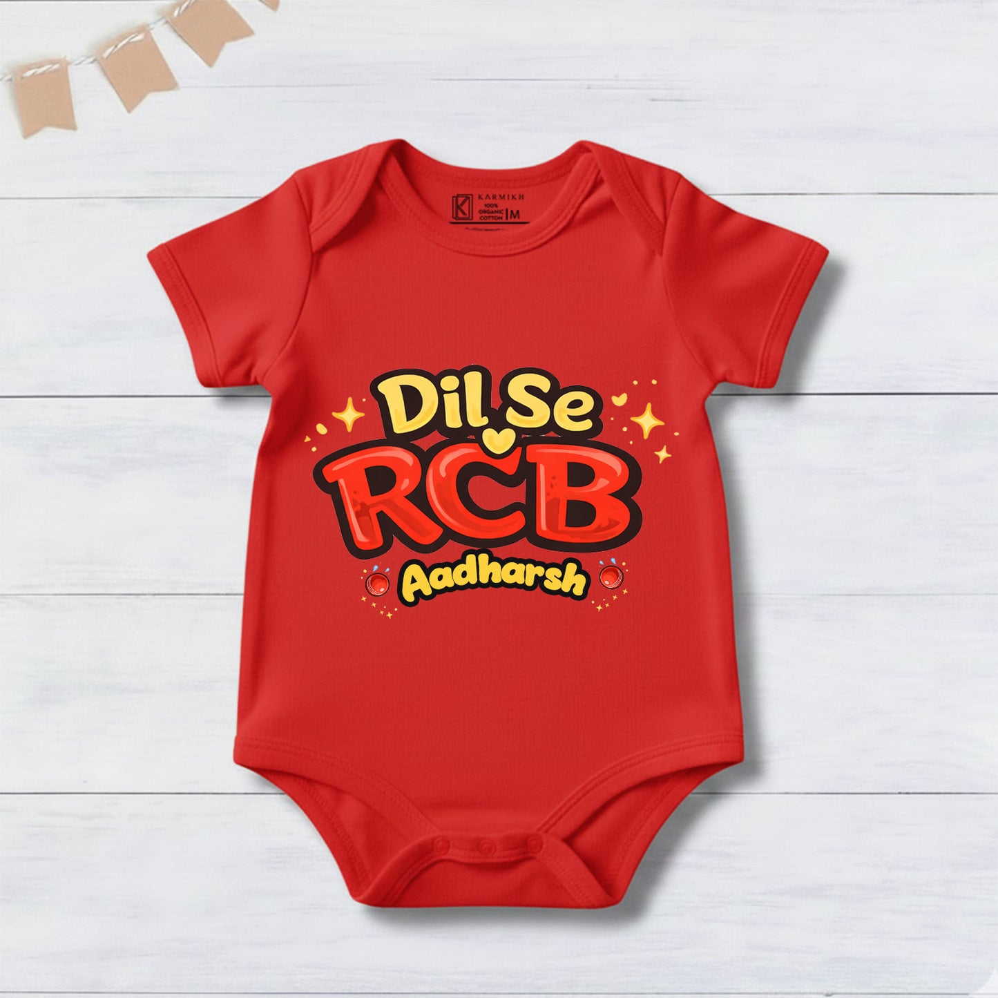 New Born & Baby Clothing | Dil Se RCB With Customized Baby Name | Soft Cotton