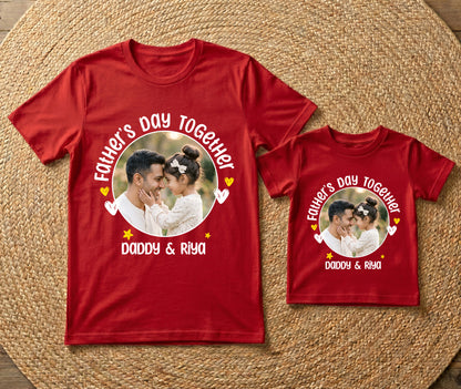 New Born & Baby Clothing | Fathers Day Together Dad & Daughter Twinning Red Sets | Soft T-shirt