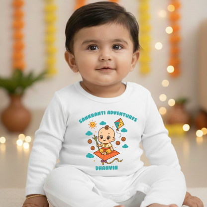 baby White romper first sankanthri