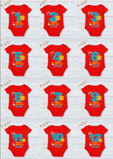 Infant monthly birthday_ With Customized Name Stylish Red Onesies