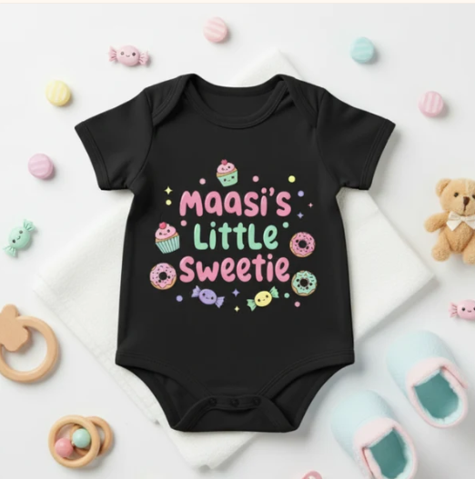 New Born & Baby Clothing | Mamu + Masi + Bua – 3-Piece Baby Bodysuit Combo | Soft Cotton