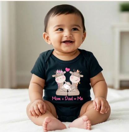 New Born & Baby Clothing |Mom + Dad + Me – 3-Piece Baby Bodysuit Combo | Soft Cotton