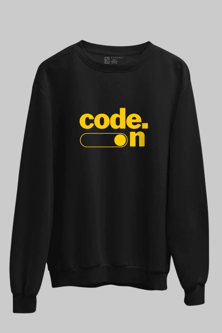 Coder Unisex Black Sweatshirt