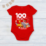 100 Days old Cutest Customised Baby Name red romper!!