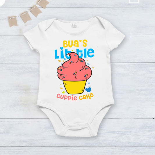 Bua's Little Cuppie cake infant onesie_ White